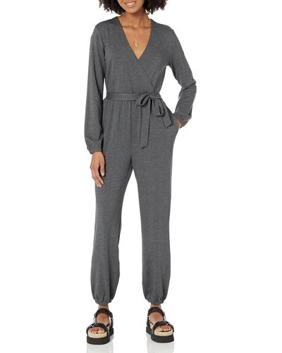 Amazon Essentials Knit Surplice Jumpsuit - Gray