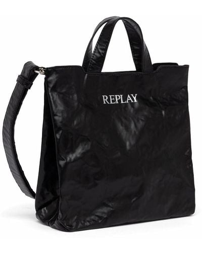 Replay Tasche aus Kunstleder - Schwarz
