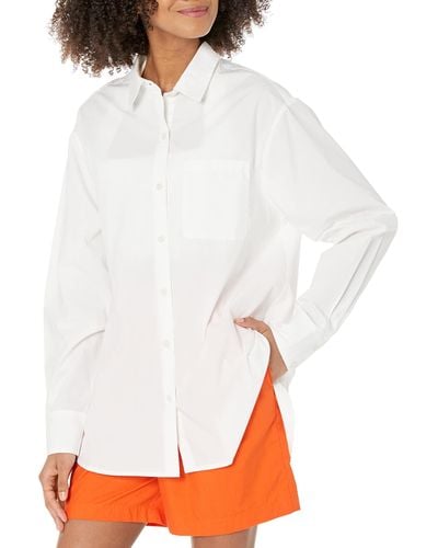 The Drop Kendra Loose-fit Long Shirt - White