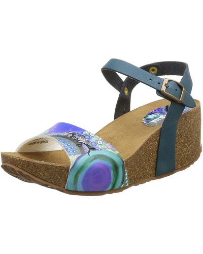 Desigual Shoes Minda Offene Sandalen mit Keilabsatz - Blau