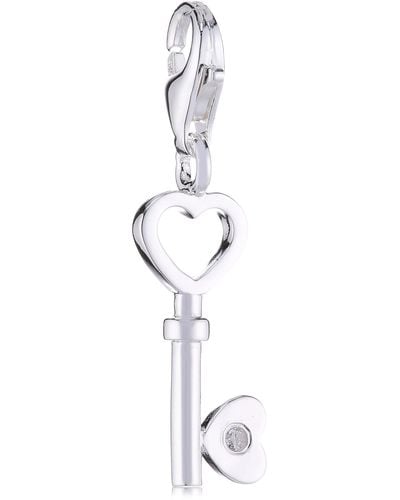 Thomas Sabo Anhänger Diamond Charm Club Schlüssel mit einem echten Diamant 925 Sterling Silber DC0017-153-14 - Schwarz