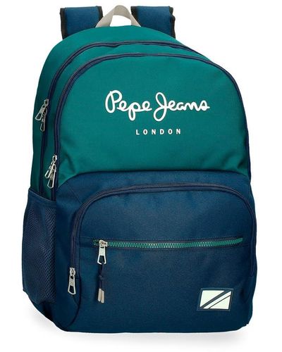 Pepe Jeans Ben School Backpack Double Compartment Green 33x46x15cm Polyester 22.77l By Joumma Bags