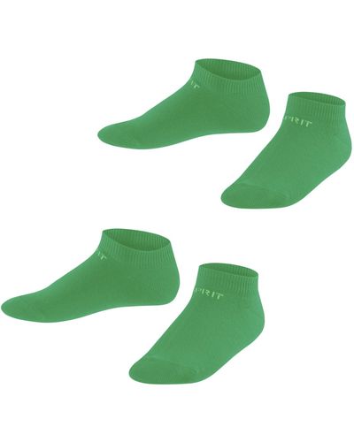 Esprit Foot Logo 2 Pack K SN Cotone Corto Tinta Unita 2 Paia Calzini da Ginnastica - Verde