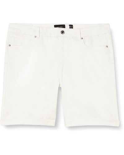 Vero Moda Vmluna Mr Long Fold Shorts Mix Ga Denim - White