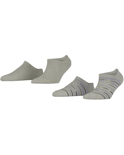 Esprit Irregular Stripe 2-Pack Nachhaltige biologische Baumwolle kurz Gemustert 2 Paar Sneakersocken - Mettallic