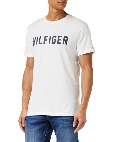 Tommy Hilfiger Camiseta para Hombre Cn Ss Tee Hilfiger con Cuello Redondo - Blanco