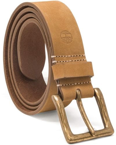 Timberland Mens 38mm Icon Nubuck Boot Leather Belt - Brown