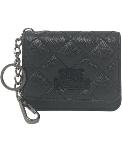 Steve Madden Bwren Flap Wallet With Keyring - Black