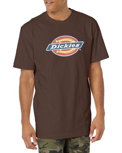 Dickies Short Sleeve Tri-color Logo Graphic T-shirt - Brown
