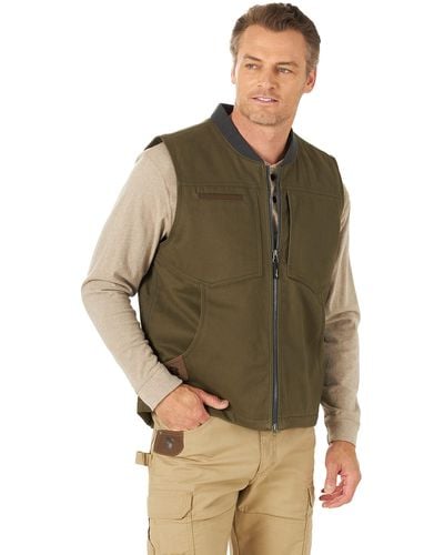 Wrangler Riggs Workwear Tough Layers Vest Work Utility Outerwear - Green