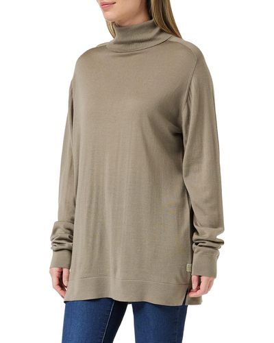 G-Star RAW Loose Knitted Turtleneck Pullover - Natural