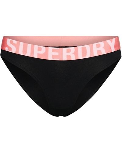 Superdry S Large Logo Bikini Brief Slip - Schwarz