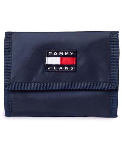 Tommy Hilfiger Trifold Geldbörse mit Klettverschluss - Blau
