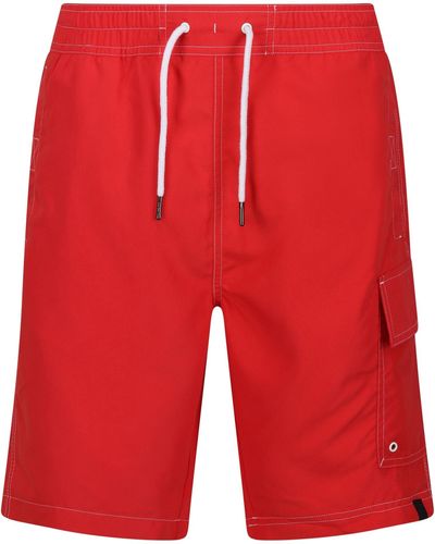 Regatta S Hotham Iv Quick Drying Swimming Board Shorts - Red