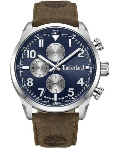 Timberland Analog Quartz Watch With Leather Strap Tdwgf0009701 - Metallic