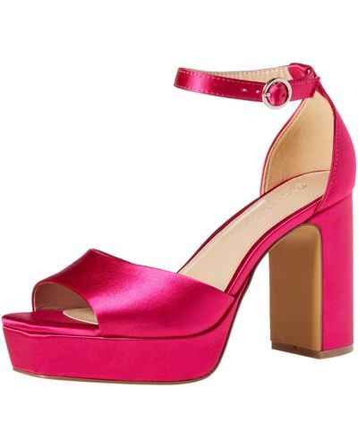 The Drop Hamalie Platform Sandal Hot Pink Satin