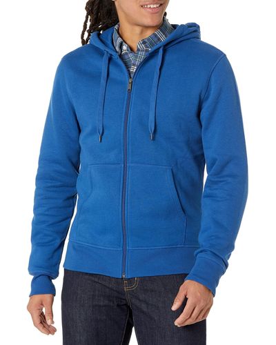 Amazon Essentials Fleece-Sweatshirt mit durchgehendem Reißverschluss und Kapuze - Blau