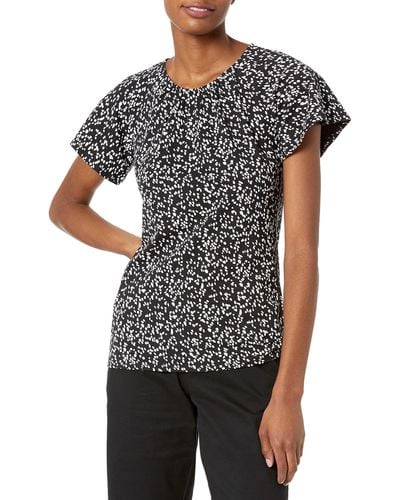 Amazon Essentials Camiseta con Cuello Redondo Abierto - Negro