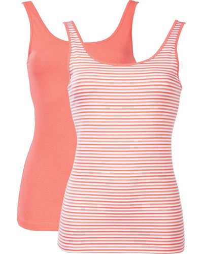 Schiesser Top Unterhemd Doppelpack farblich sortiert - 142780, Größe :36;Farbe:sortiert 1 - Pink