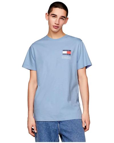 Tommy Hilfiger Tjm Slim Essential Flag Tee Ext Dm0dm18263 S/s T-shirt - Blue
