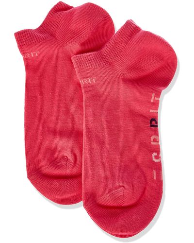 Esprit Kind Korte Sokken Foot Logo 2-pack K Sn Katoen Kort Eenkleurig Multipack 2 Paar - Rood