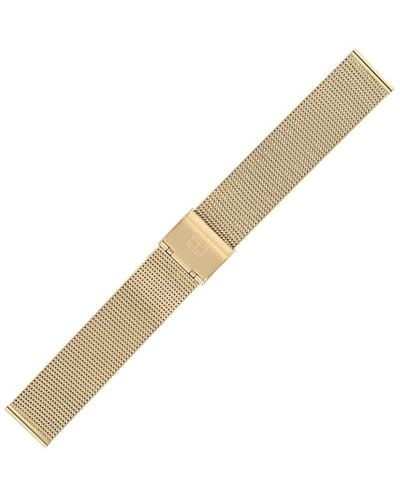 Tommy Hilfiger Watch Strap 18 Mm Polished Gold Metal – Exclusive Marburger Genuine Replacement Wristband 679001211 – Original - Natural