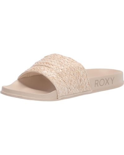 Roxy Slippy Jute Slide Sandal - Black