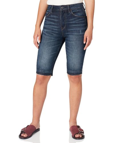 G-Star RAW 3301 High Straight Ripped Pantalones Cortos - Azul