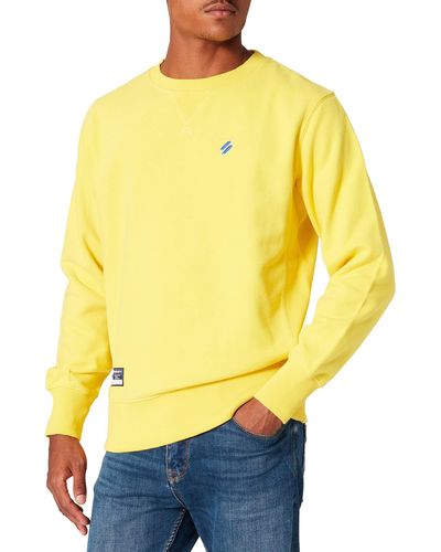 Superdry Code Essential Crew Pullover Jumper - Yellow