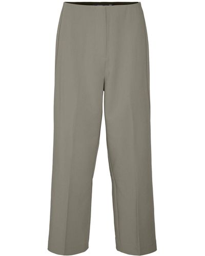 Vero Moda Bügelfaltenhose Sandy (1-tlg) Falten - Grau