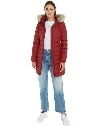 Tommy Hilfiger TJW ESSENTIAL HOODED DOWN COAT - Rosso