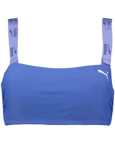 PUMA Bandeau Bikini Top Voor - Blauw