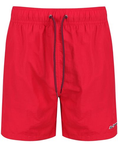 Ben Sherman S Swim Shorts In Red Medium Length