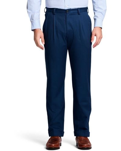 Izod Big & Tall Big And Tall American Chino Double Pleated Pant - Blue