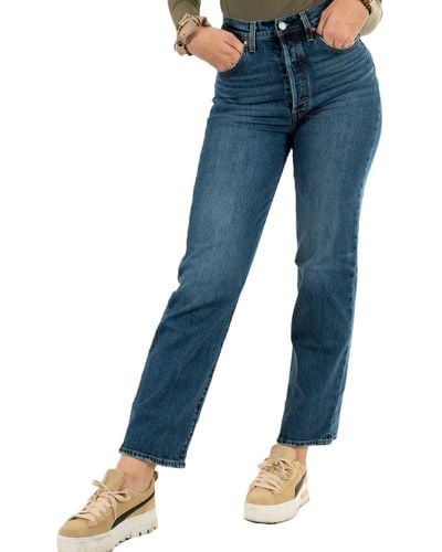 Levi's Ribcage Straight Ankle Vaqueros Mujer - Azul