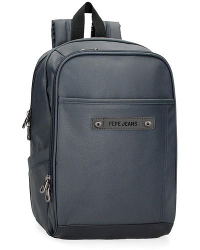 Pepe Jeans Hatfield Laptop Backpack 13.3" Blue 25 X 37 X 10 Cm Polyester 9.25l