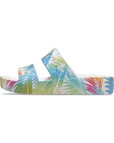 Crocs™ Baya Platform Tropical Print Amazon Sandal Clog - Zwart