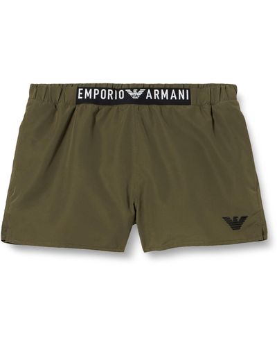 Emporio Armani Logoband Boxer Swim Trunks - Grün