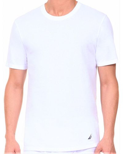 Nautica 3-Pack Cotton Crew Neck T-Shirt Unterwäsche - Weiß