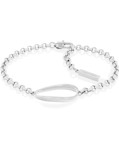 Calvin Klein Women's Playful Organic Shapes Collection Chain Bracelet Stainless Steel - 35000357 - Metallic