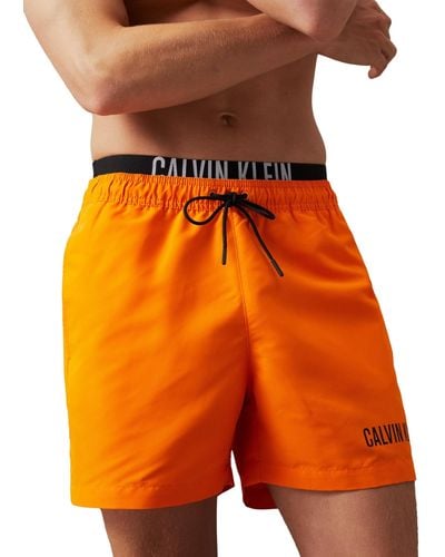 Calvin Klein Medium Double Wb Swim Trunk - Orange