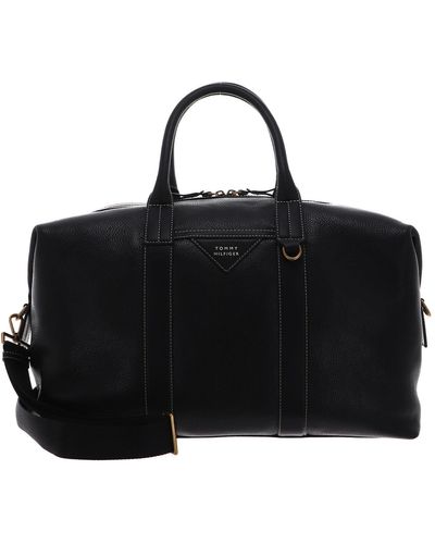 Tommy Hilfiger Th Premium Leather Duffle Bag Black - Zwart