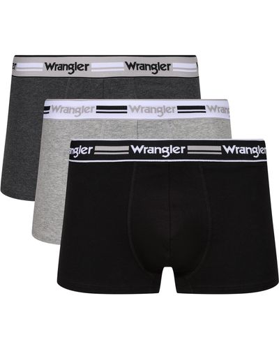 Wrangler Boxer Shorts in Black/Charcoal/Grey - Nero