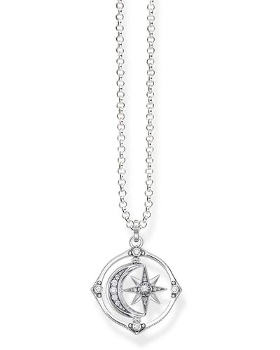 Thomas Sabo Necklace Star & Moon Silver 925 Sterling Silver - White