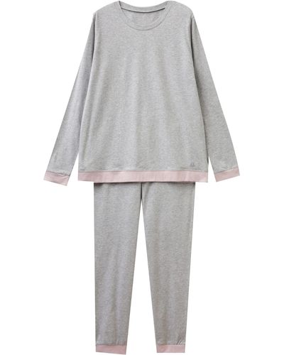 Benetton Pig(mesh+pant) 3vd03p01s Pyjama Set - Grey