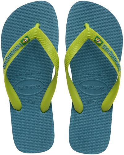 Havaianas Brasil Logo Flip Flops - Blue