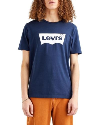 Levi's Housemark Graphic Tee Camiseta Hombre Batwing Logo Dress Blues - Azul