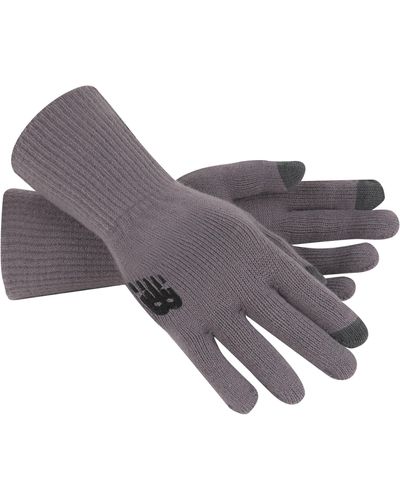 New Balance , , Knit Winter Gloves, Stylish And Functional For Winter And Everyday Wear, One Size, Zinc - Grey