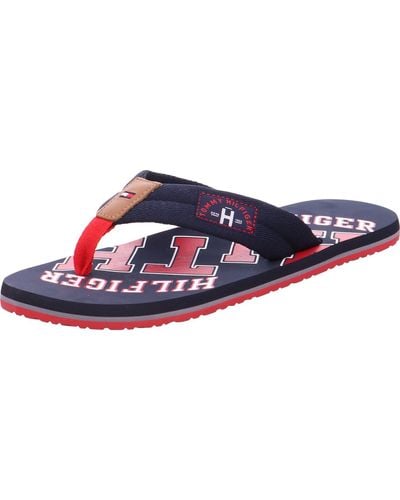 Tommy Hilfiger Flip Flops Essential TH Beach Sandal Badeschuhe - Blau