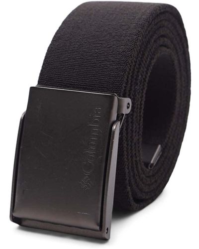 Columbia Military Web Belt-adjustable One Size Cotton Strap And Metal Plaque Buckle - Green